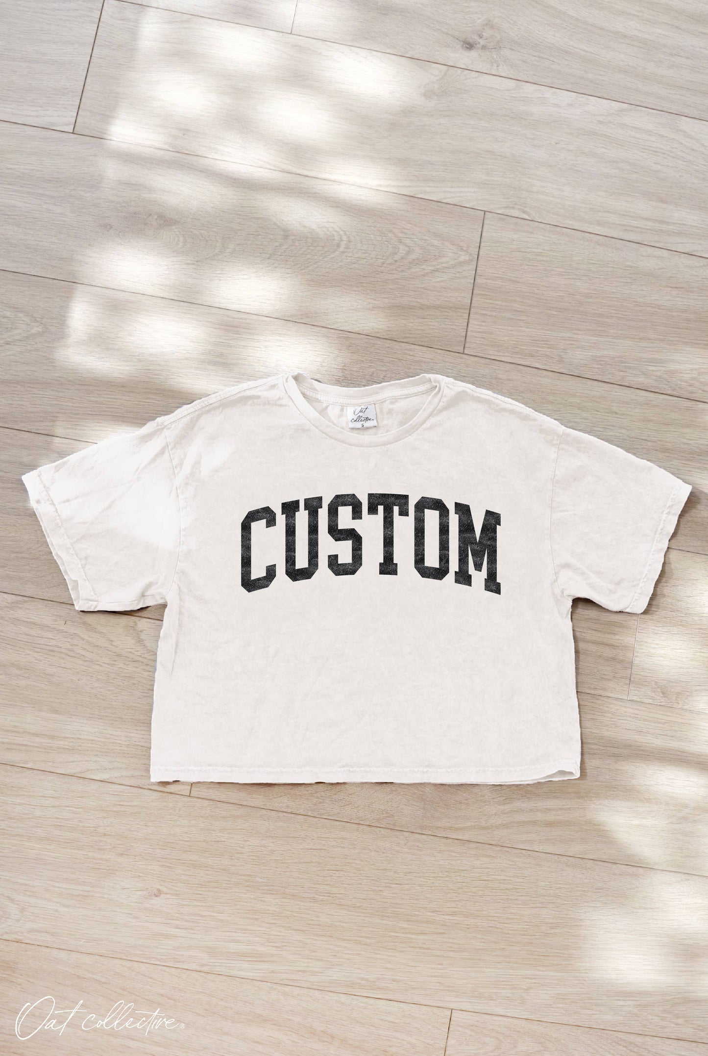 CUSTOM Cropped Mineral Washed Graphic Top: CARDINAL / M