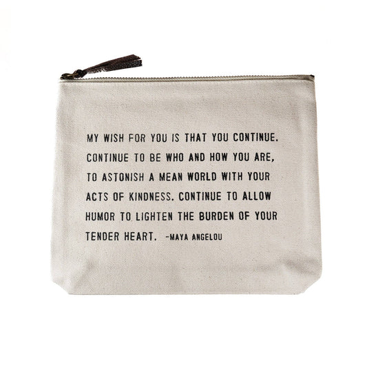 My Wish For You Canvas Zip Bag