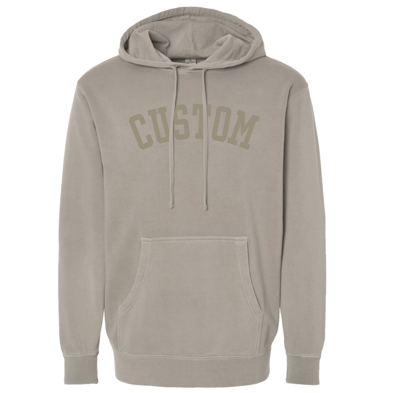 Custom Puff Print Tone on Tone Hoodie: Pigment Black / XS
