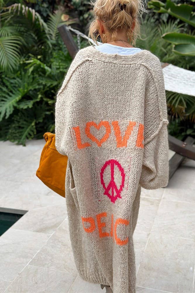 Love & Peace Maxi Knit Cardigan