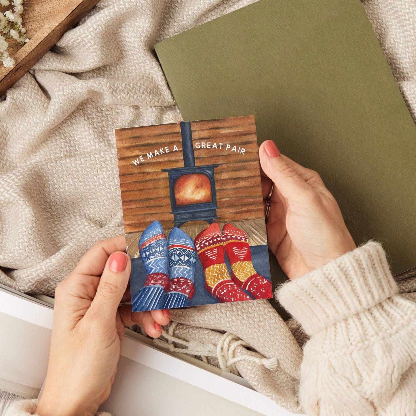 Warm Love Card | Cozy Cabin for Valentine's Day, Anniversary
