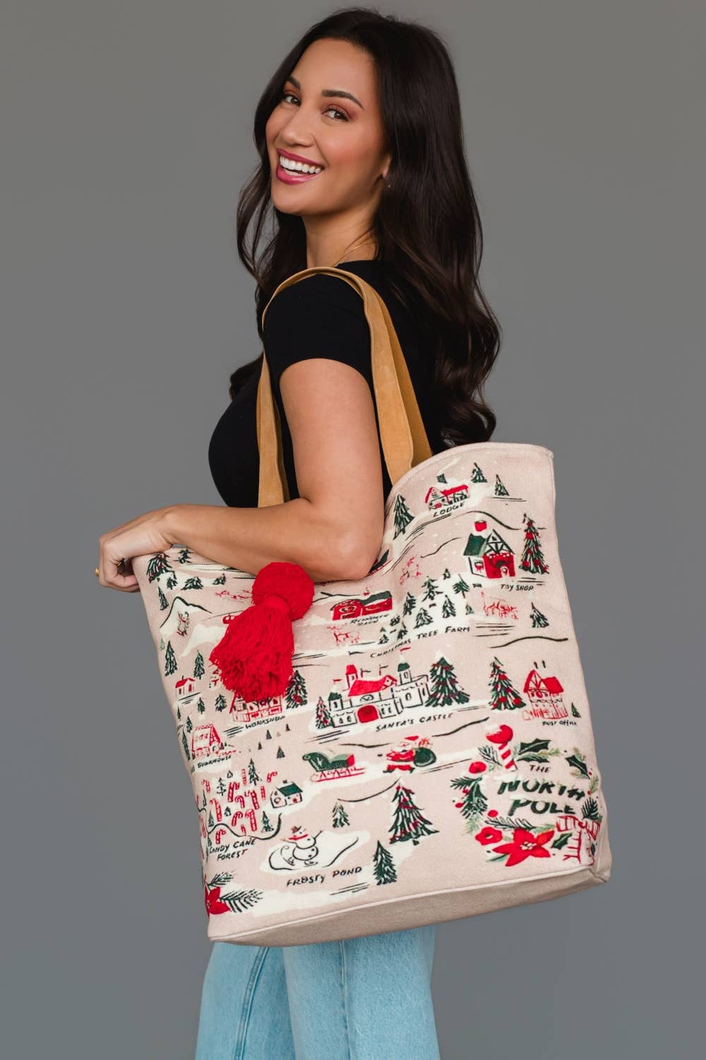 Christmas Village Scene Tote