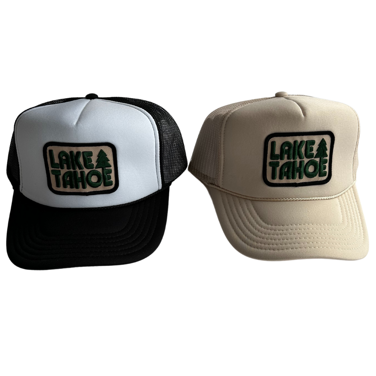 Lake Tahoe Trucker Hat: Tan