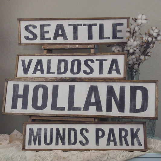 The Green Elephant Shop Wood Sign