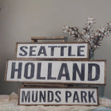 The Green Elephant Shop Wood Sign