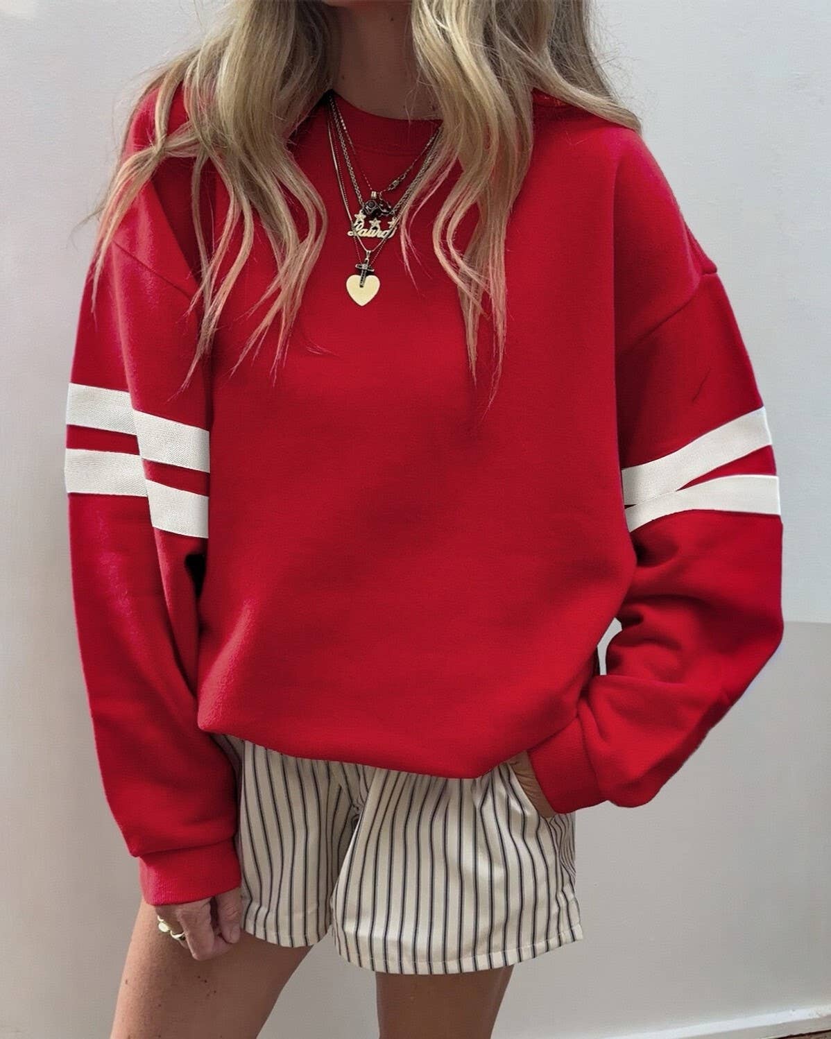 Leisure Contrast Striped Sweatshirt