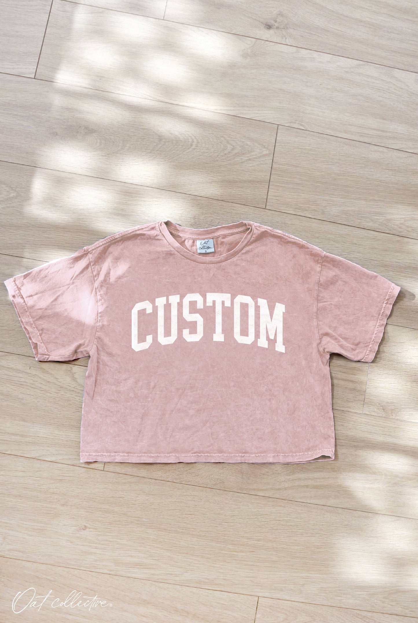 CUSTOM Cropped Mineral Washed Graphic Top: CARDINAL / M