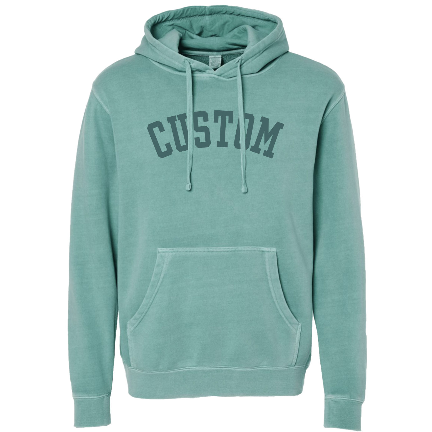 Custom Puff Print Tone on Tone Hoodie: Pigment Black / S