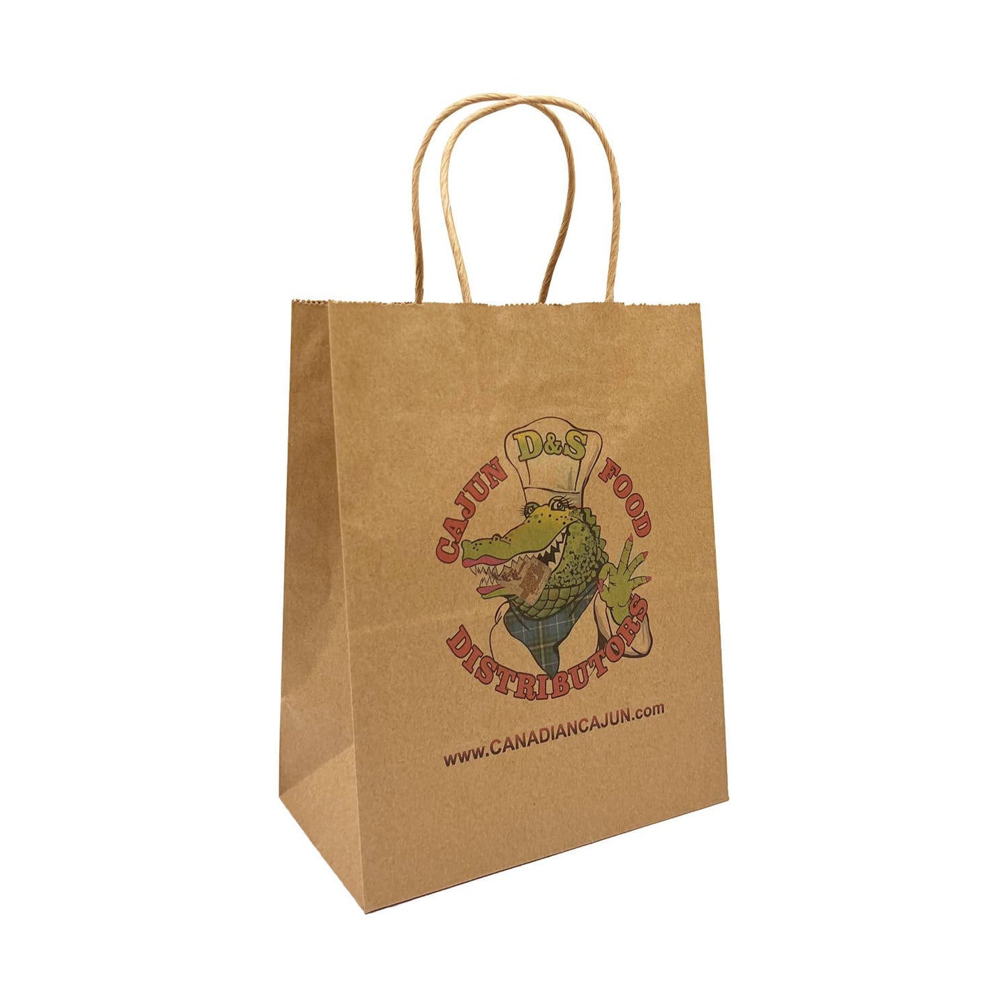 Custom Print Cub 8x4.75x10.25 inches Kraft Paper Bags: 250 bags / 1 side print (front)
