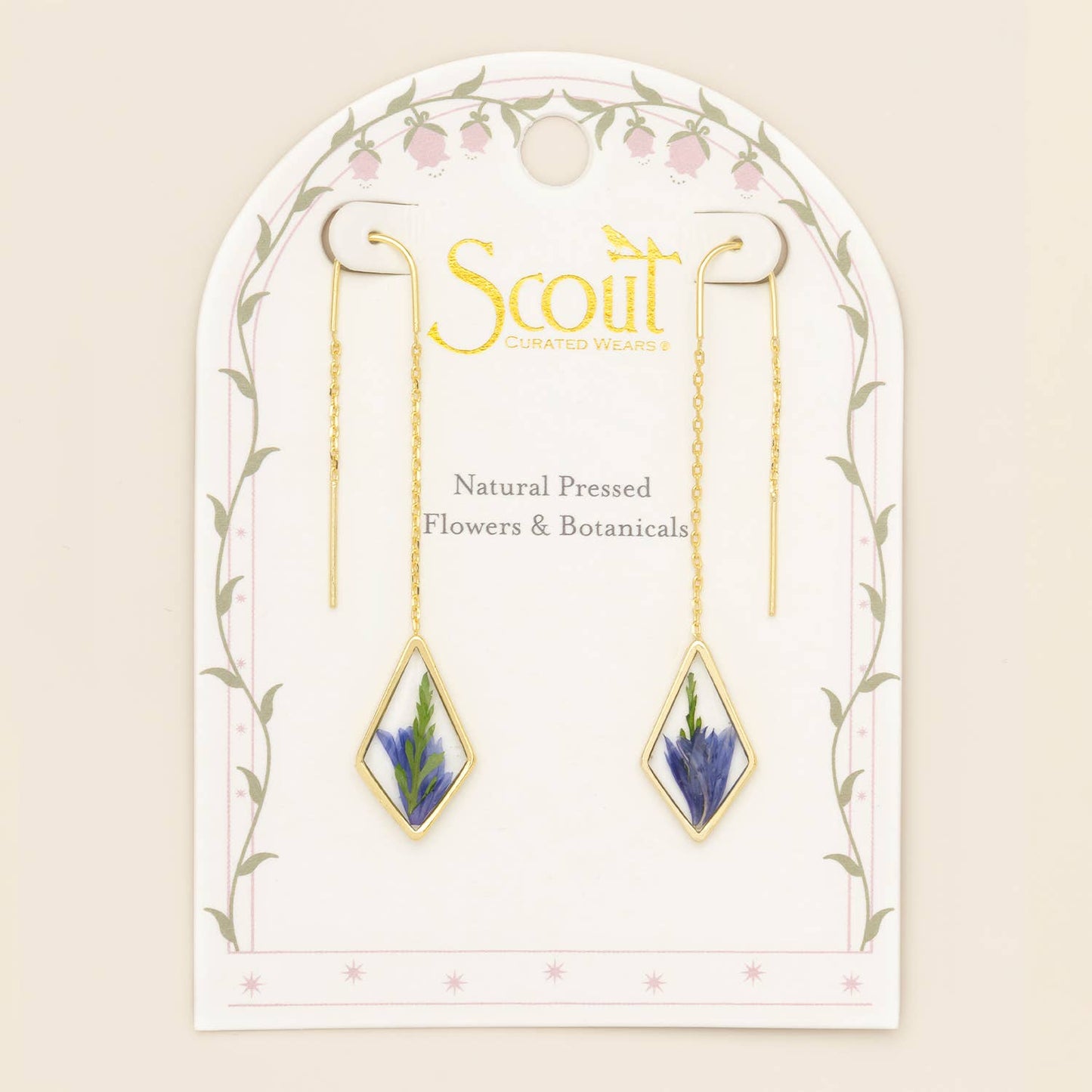 Pressed Flower Thread Earrings