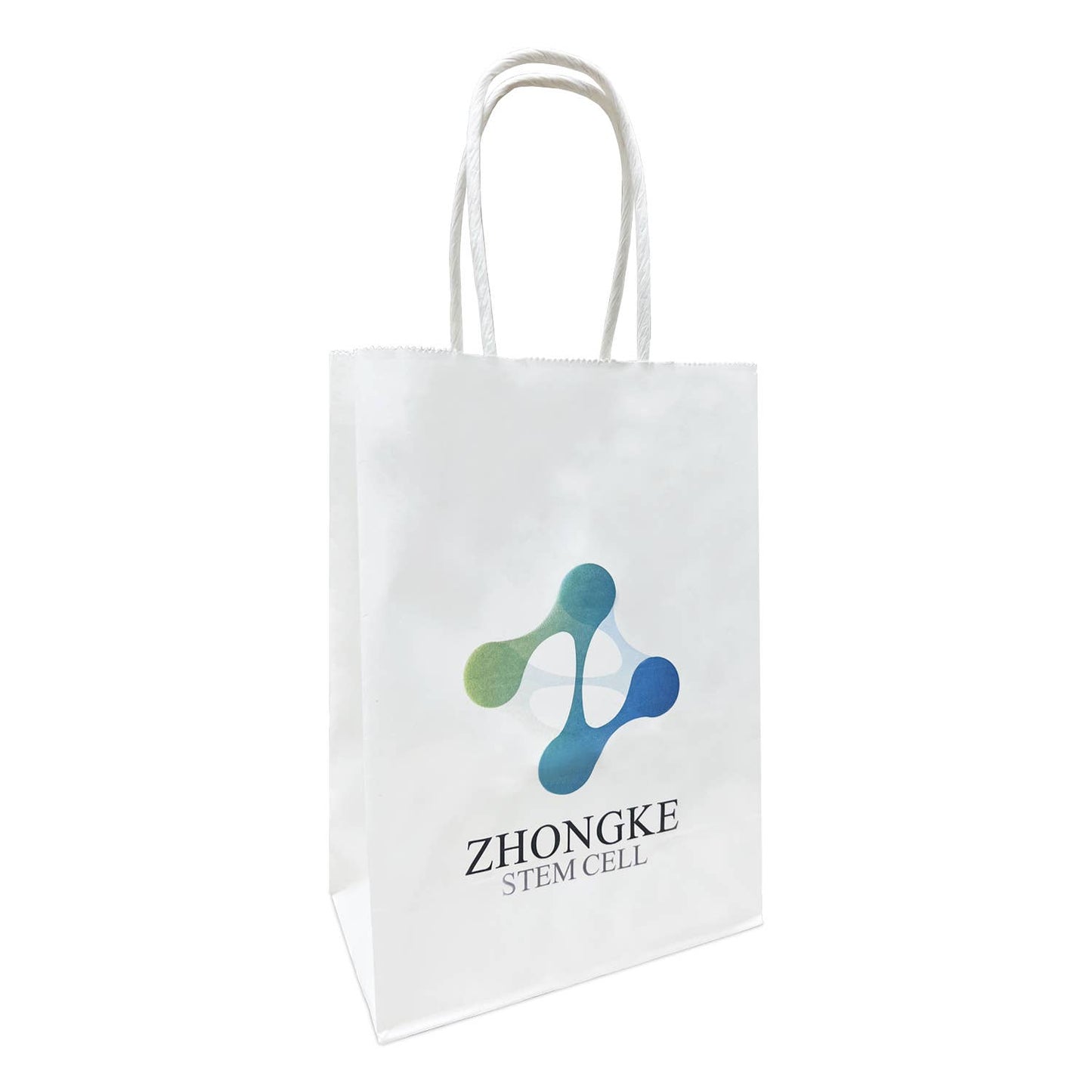Custom Print Gem 5.3x3.5x8.5 inches White Paper Bags: 250 bags / 1 side print (front)