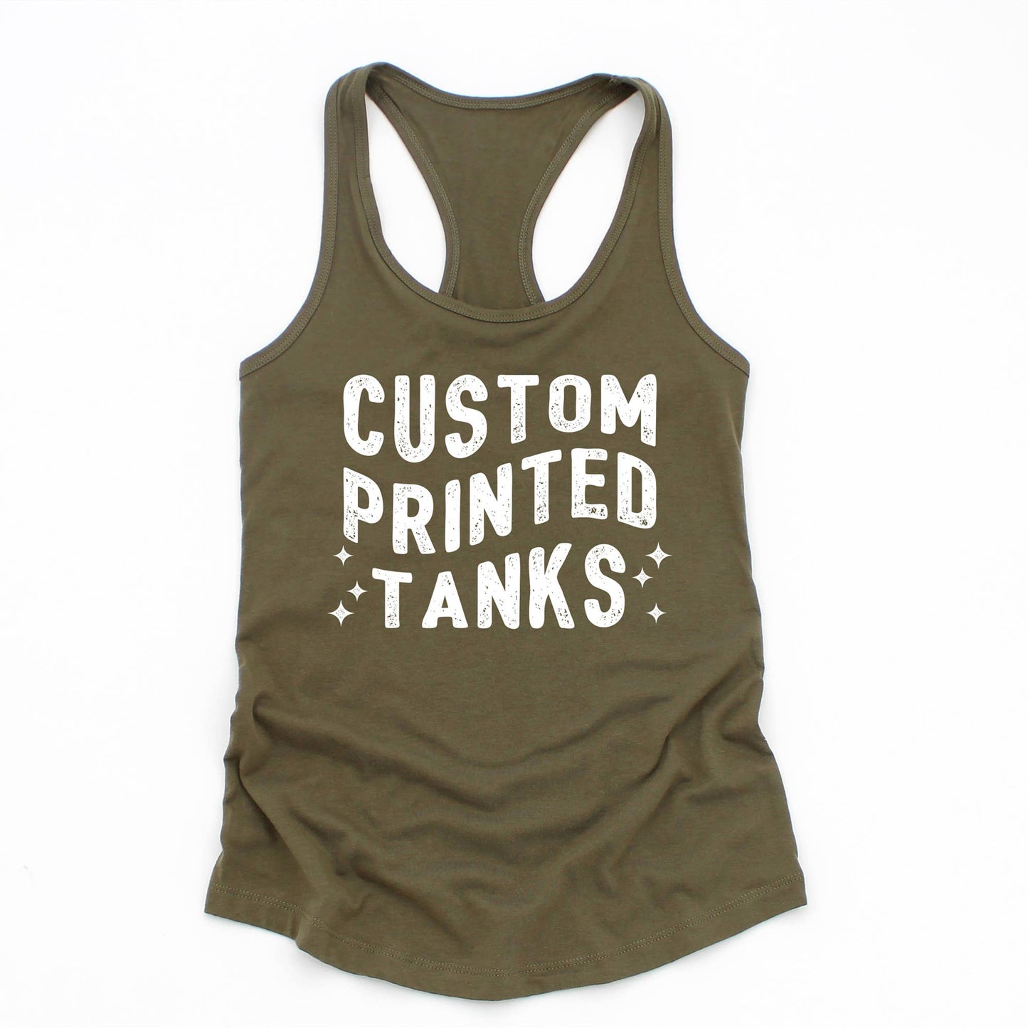 One Side Custom Printed Tank Tops With Your Logo Or Artwork: Navy / S