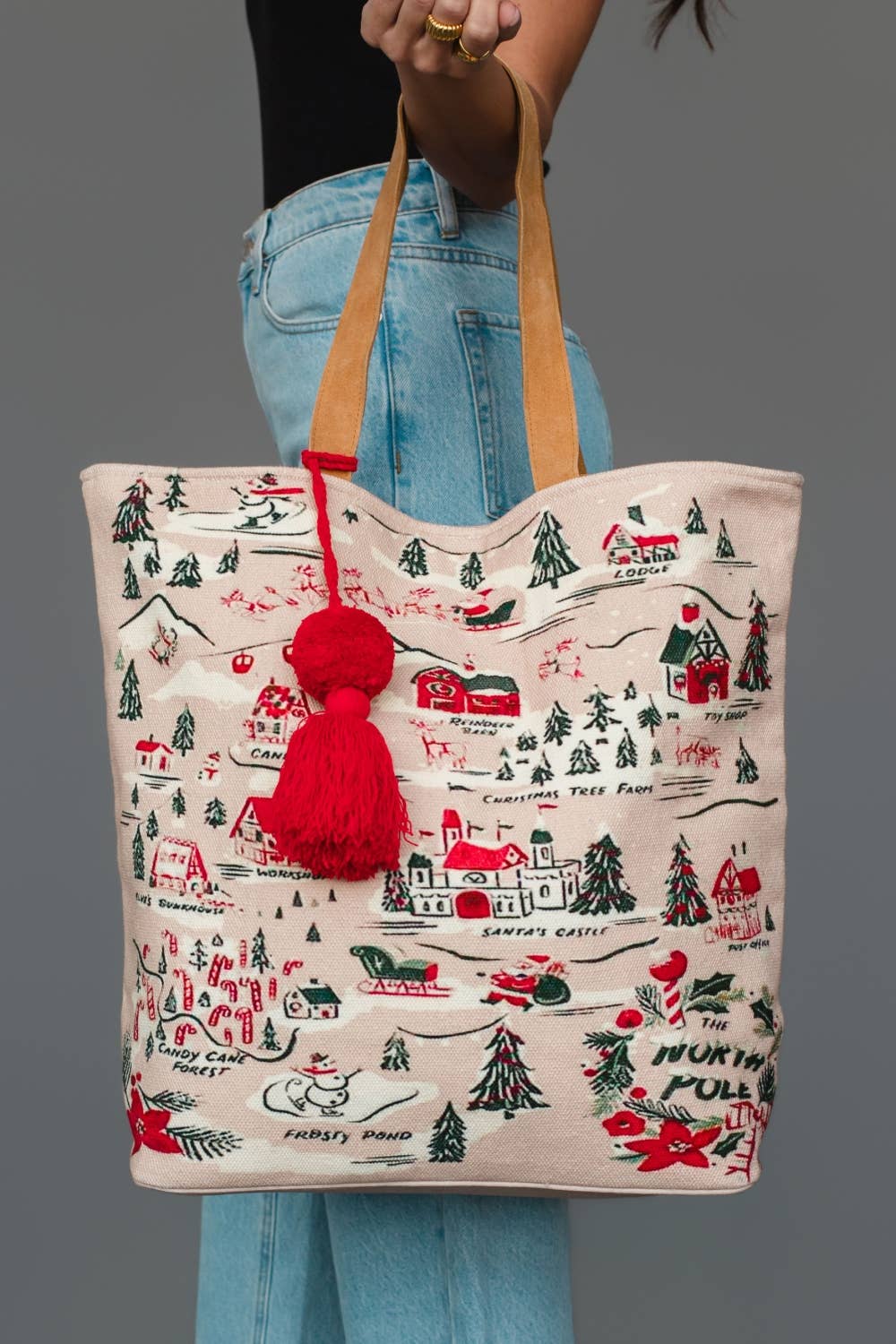 Christmas Village Scene Tote