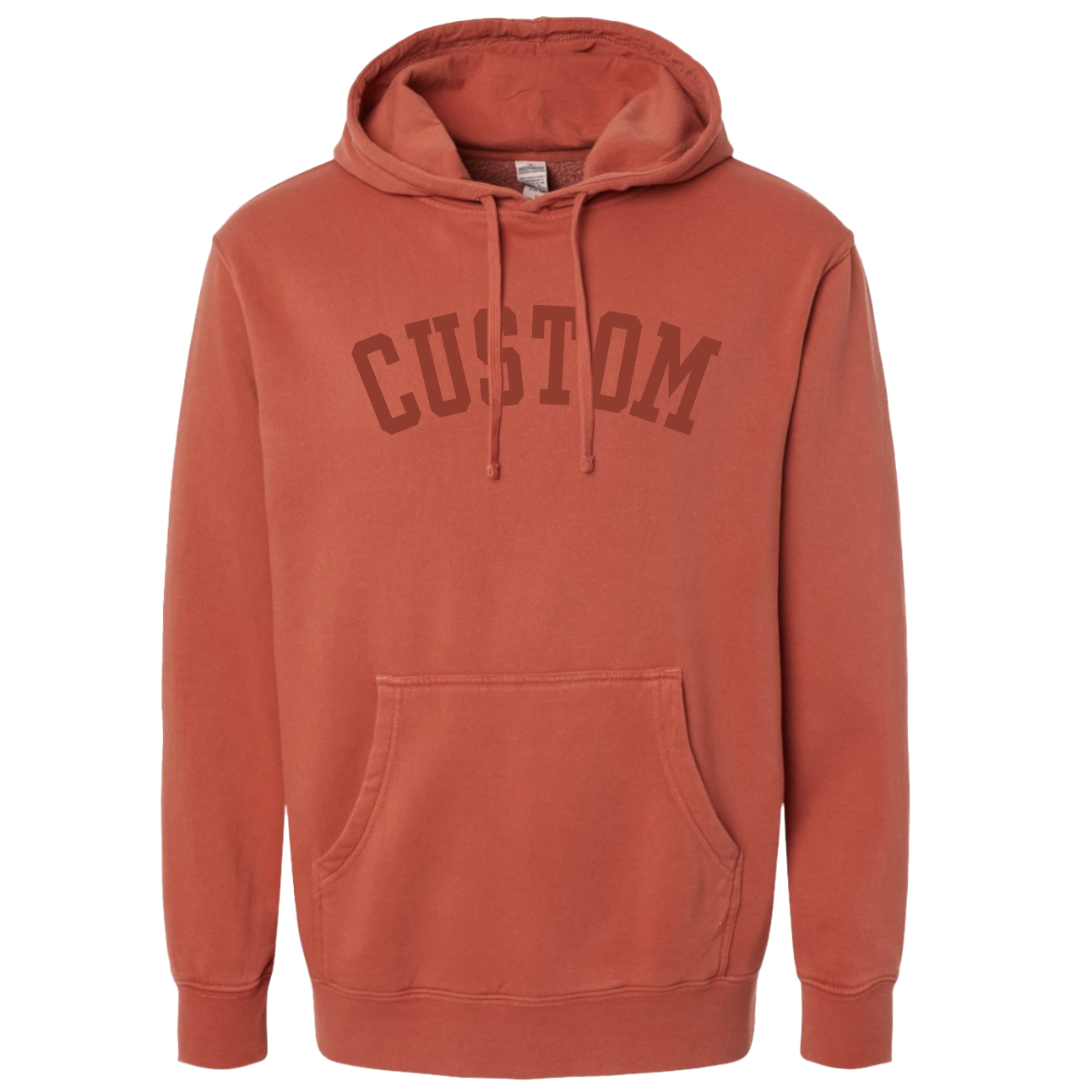 Custom Puff Print Tone on Tone Hoodie: Pigment Black / L