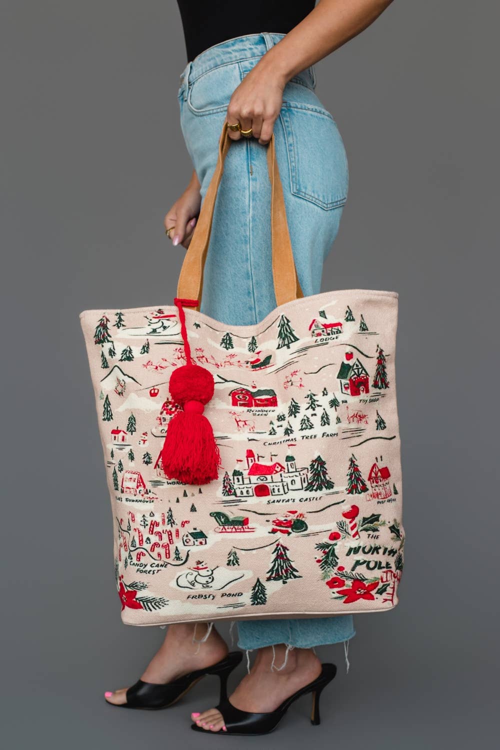 Christmas Village Scene Tote