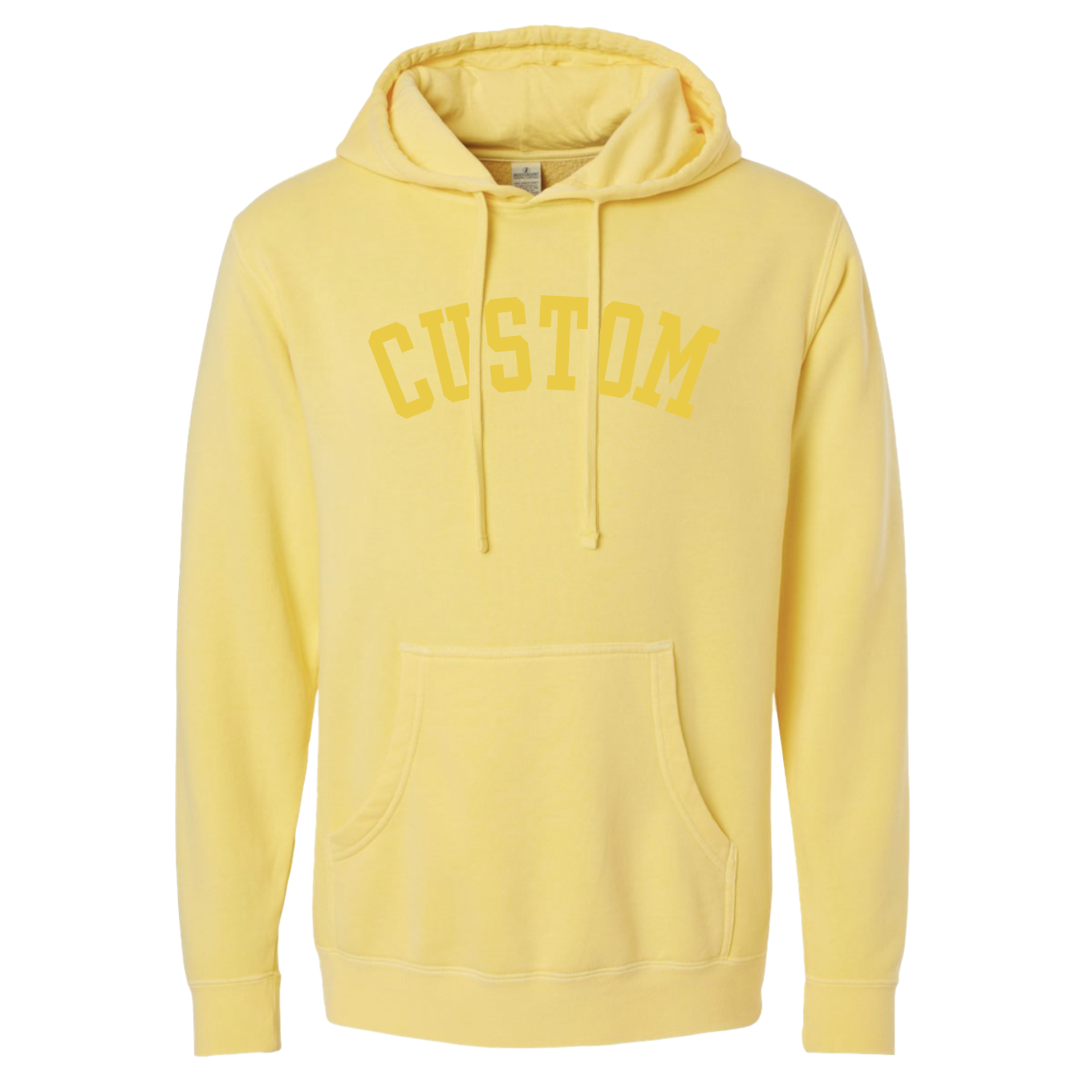 Custom Puff Print Tone on Tone Hoodie: Pigment Black / XS