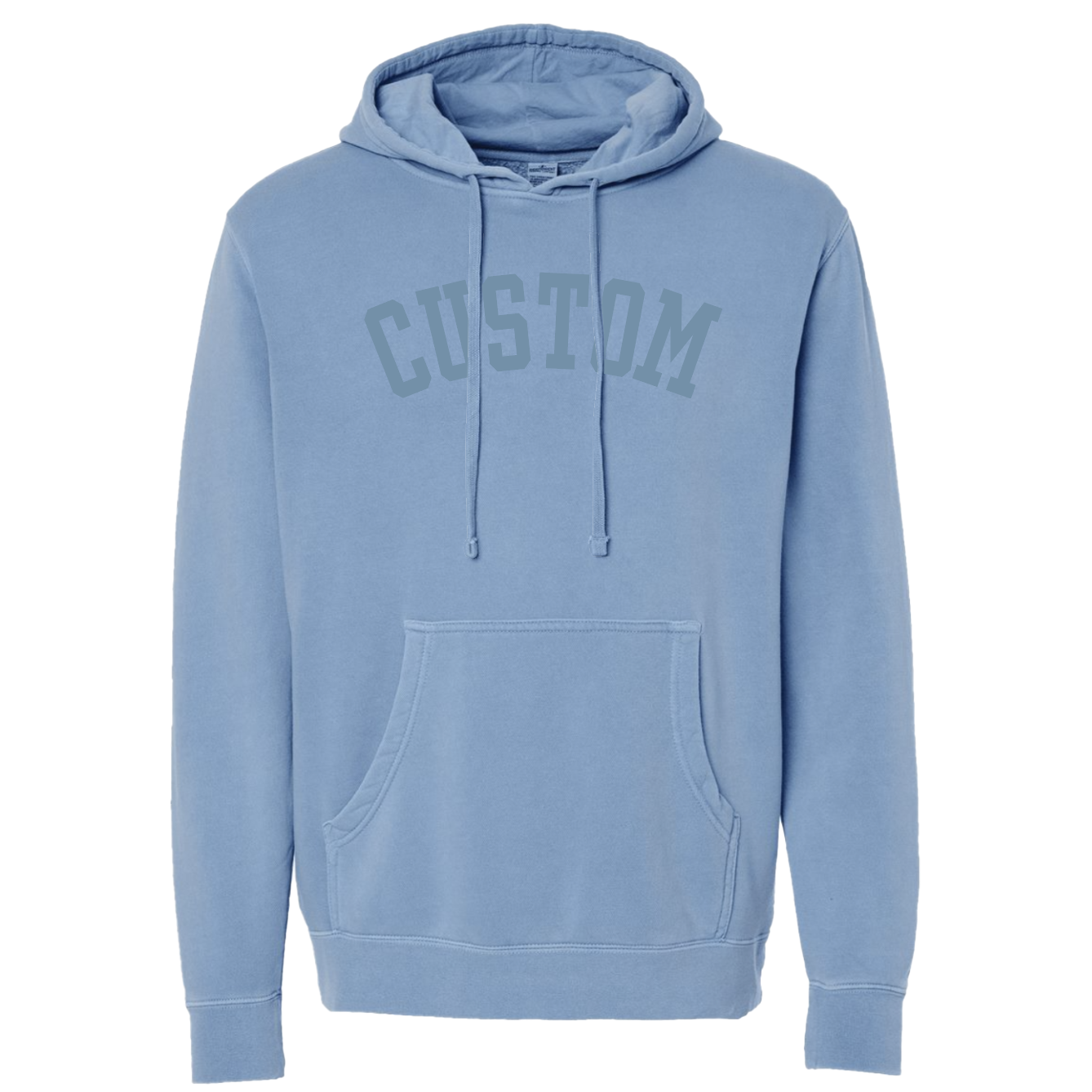 Custom Puff Print Tone on Tone Hoodie: Pigment Black / L