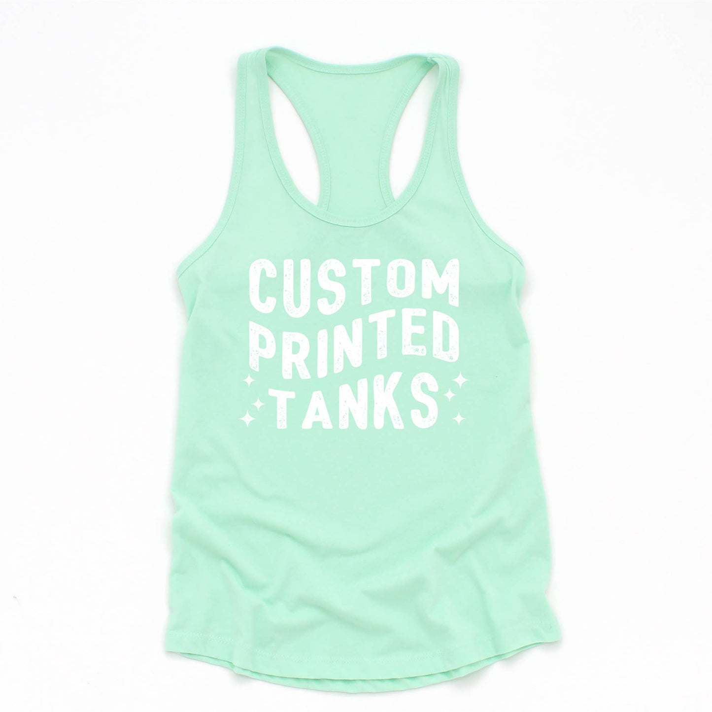One Side Custom Printed Tank Tops With Your Logo Or Artwork: Navy / L