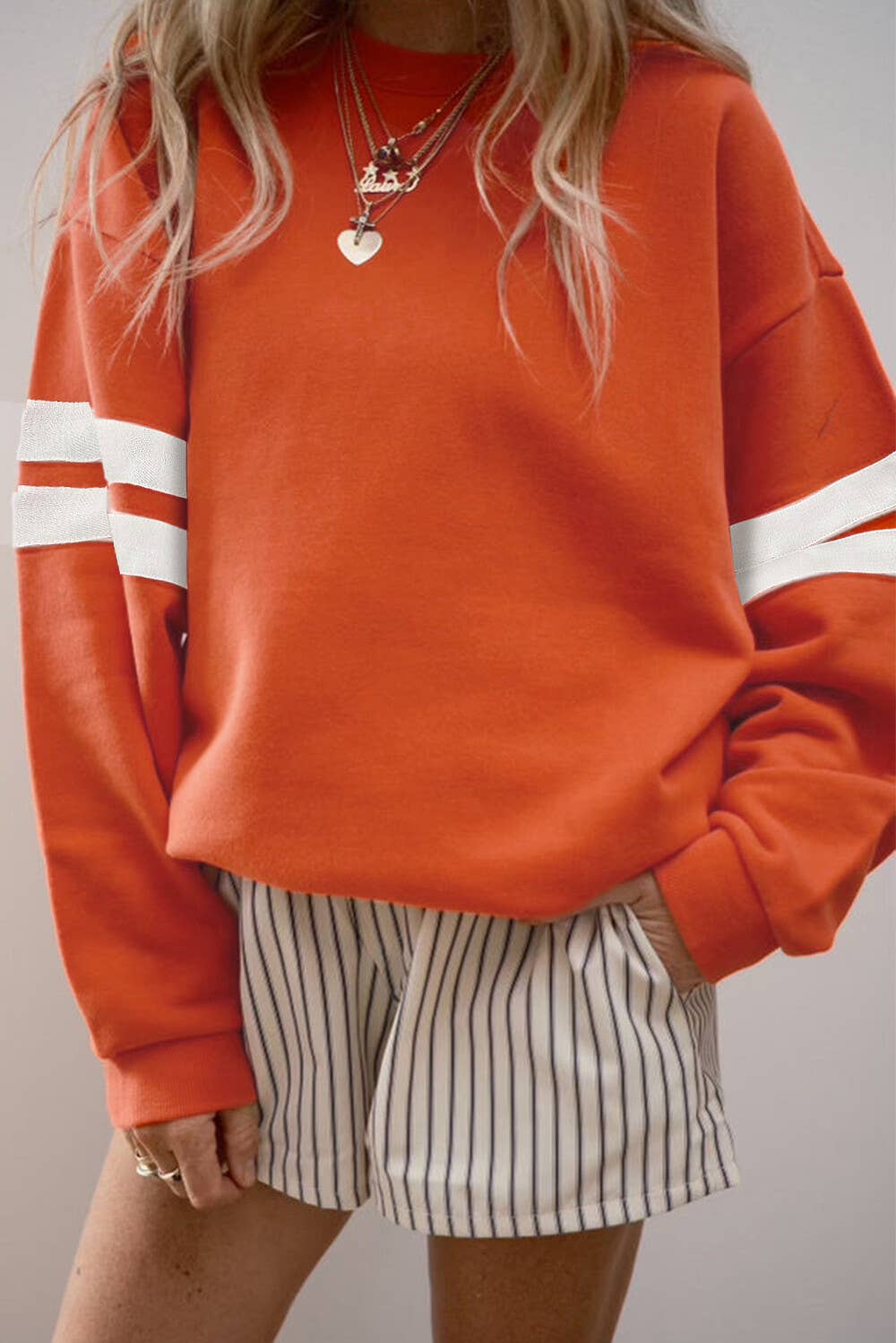 Leisure Contrast Striped Sweatshirt