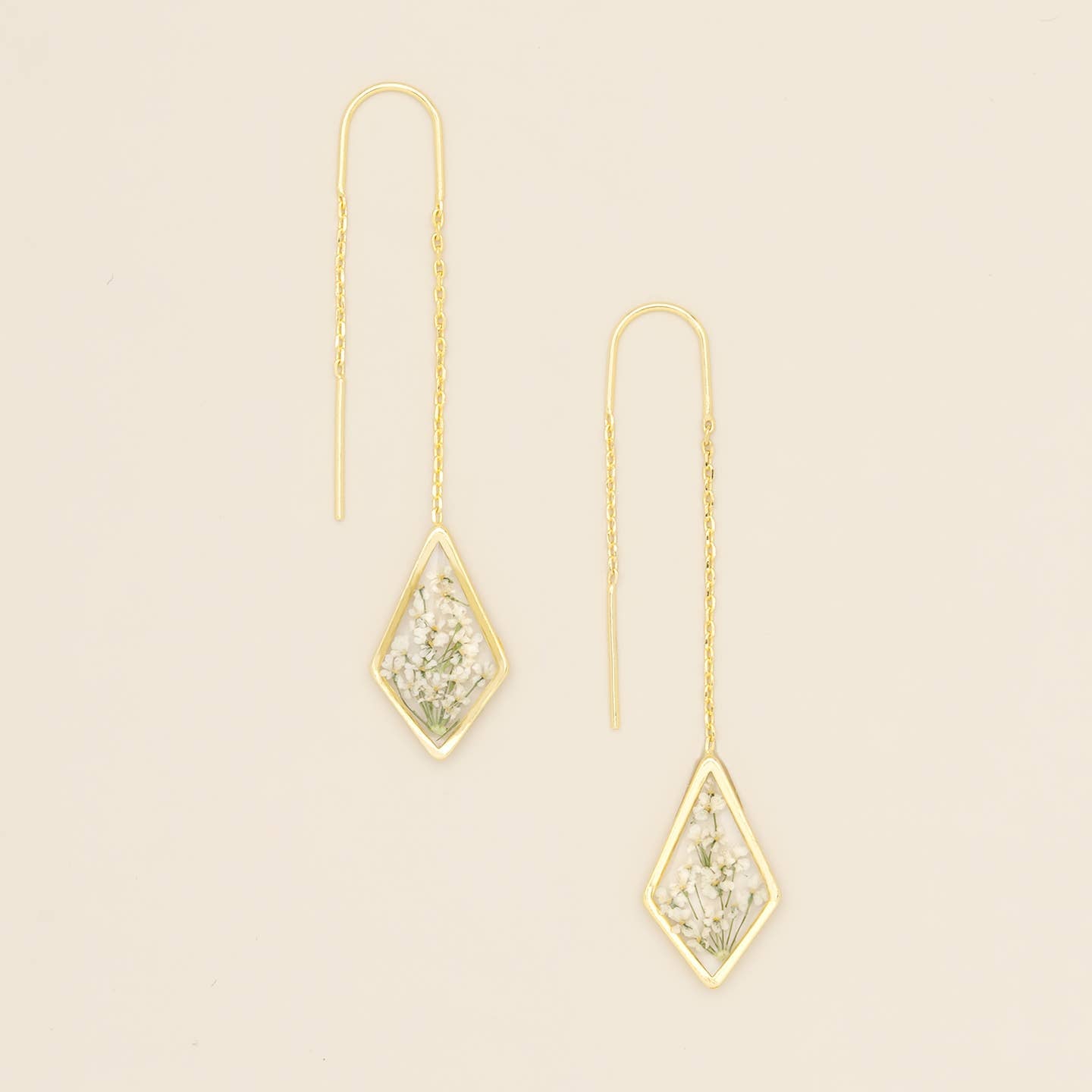 Pressed Flower Thread Earrings