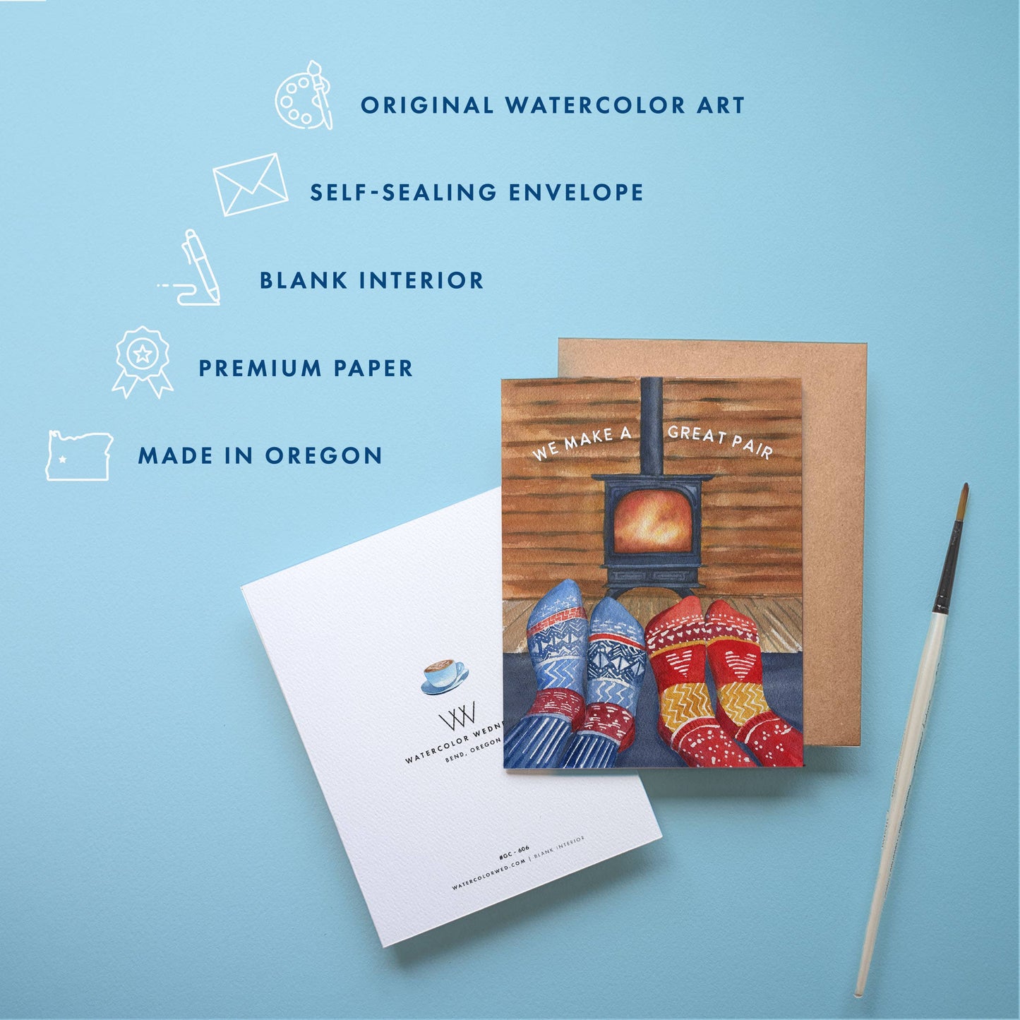 Warm Love Card | Cozy Cabin for Valentine's Day, Anniversary
