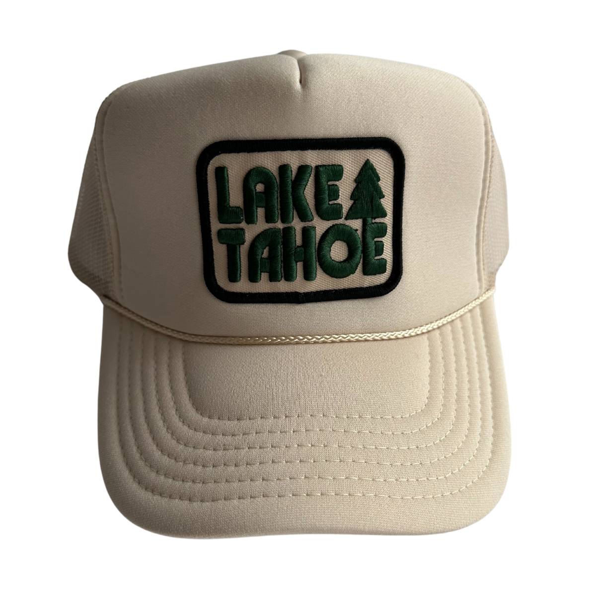 Lake Tahoe Trucker Hat: Tan