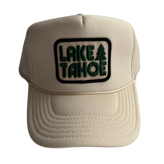 Lake Tahoe Trucker Hat: Tan