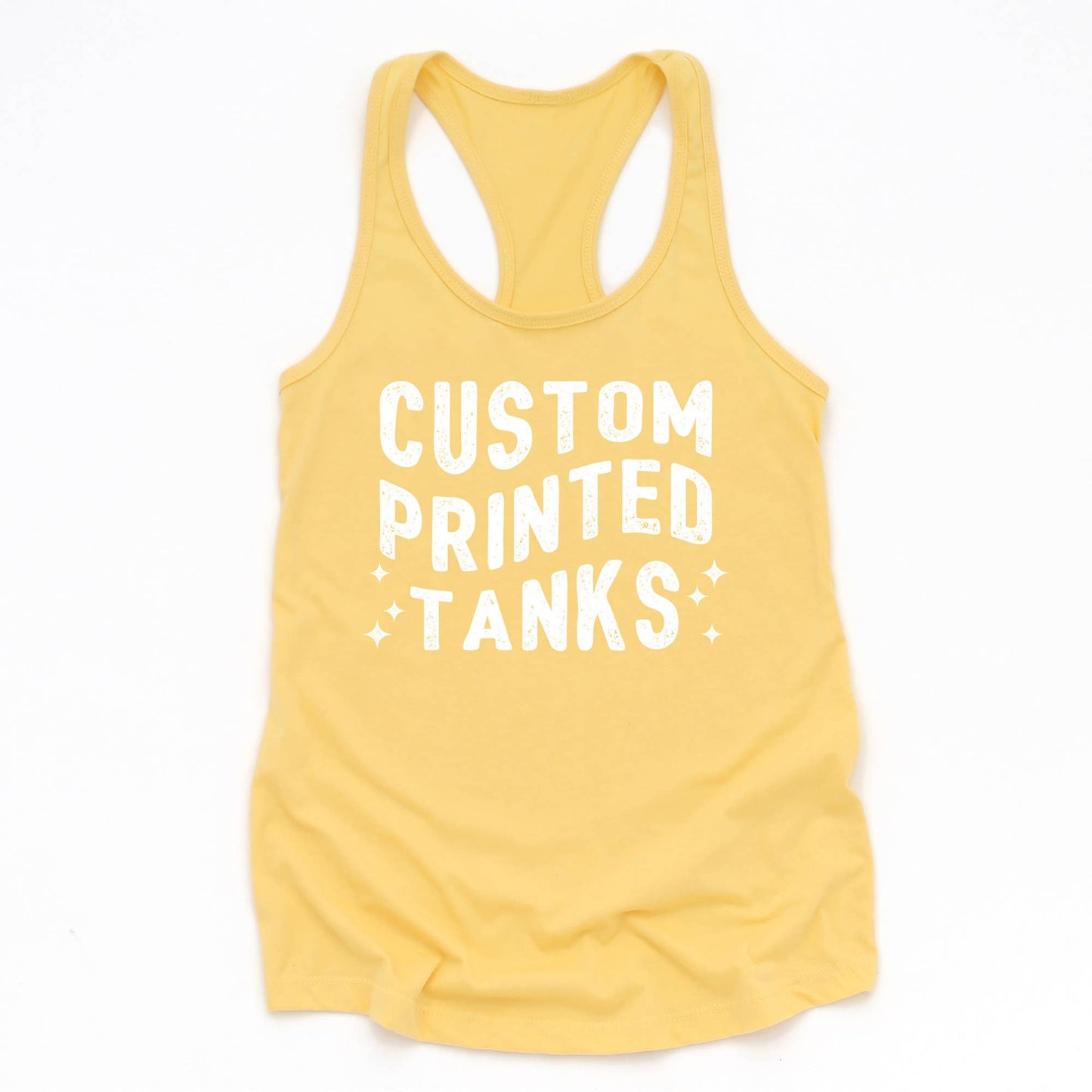 One Side Custom Printed Tank Tops With Your Logo Or Artwork: White / M