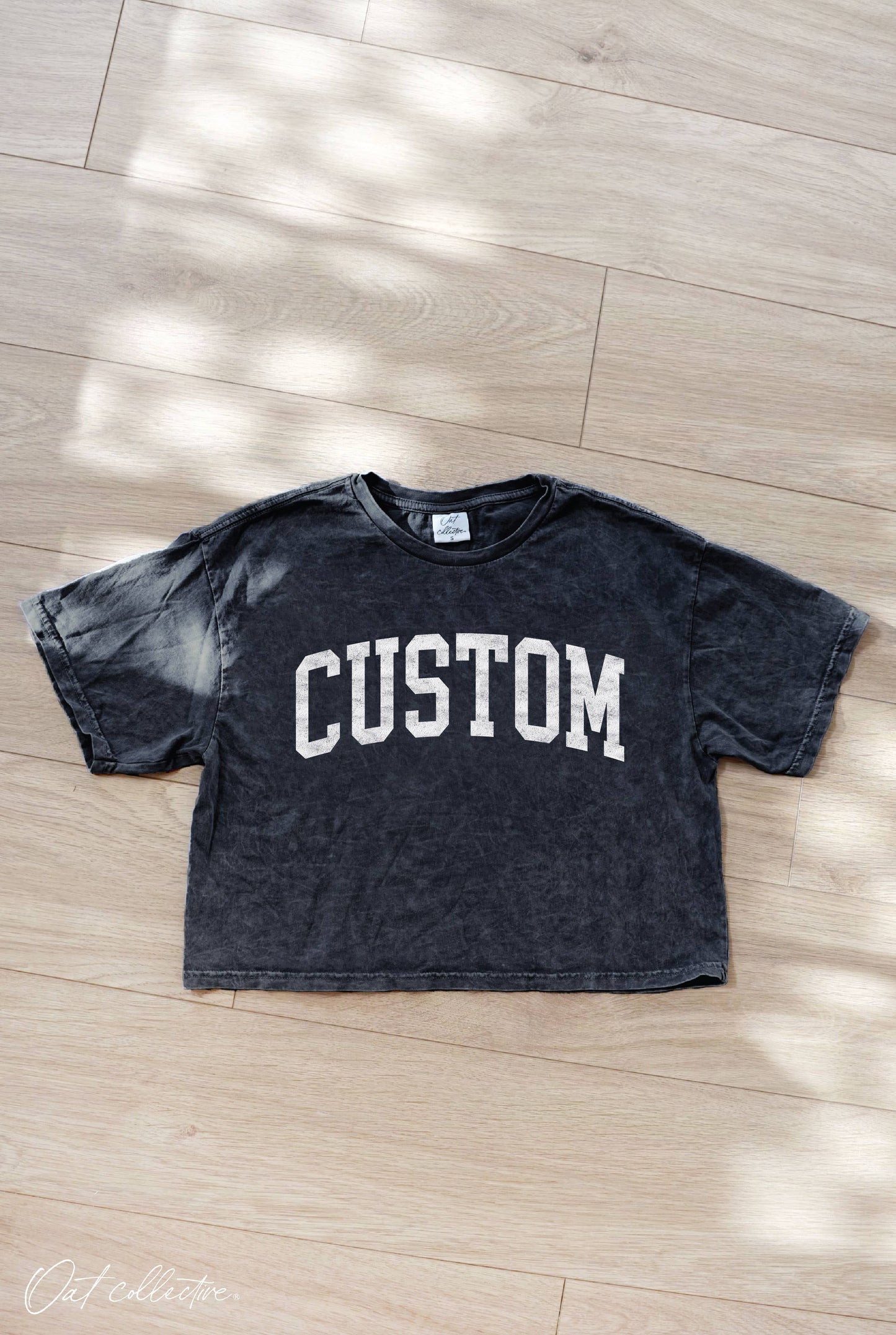 CUSTOM Cropped Mineral Washed Graphic Top: CARDINAL / M
