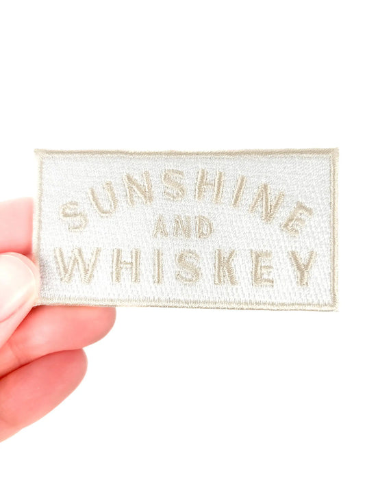 Sunshine and Whiskey Embroidered Iron On Patch Country Music