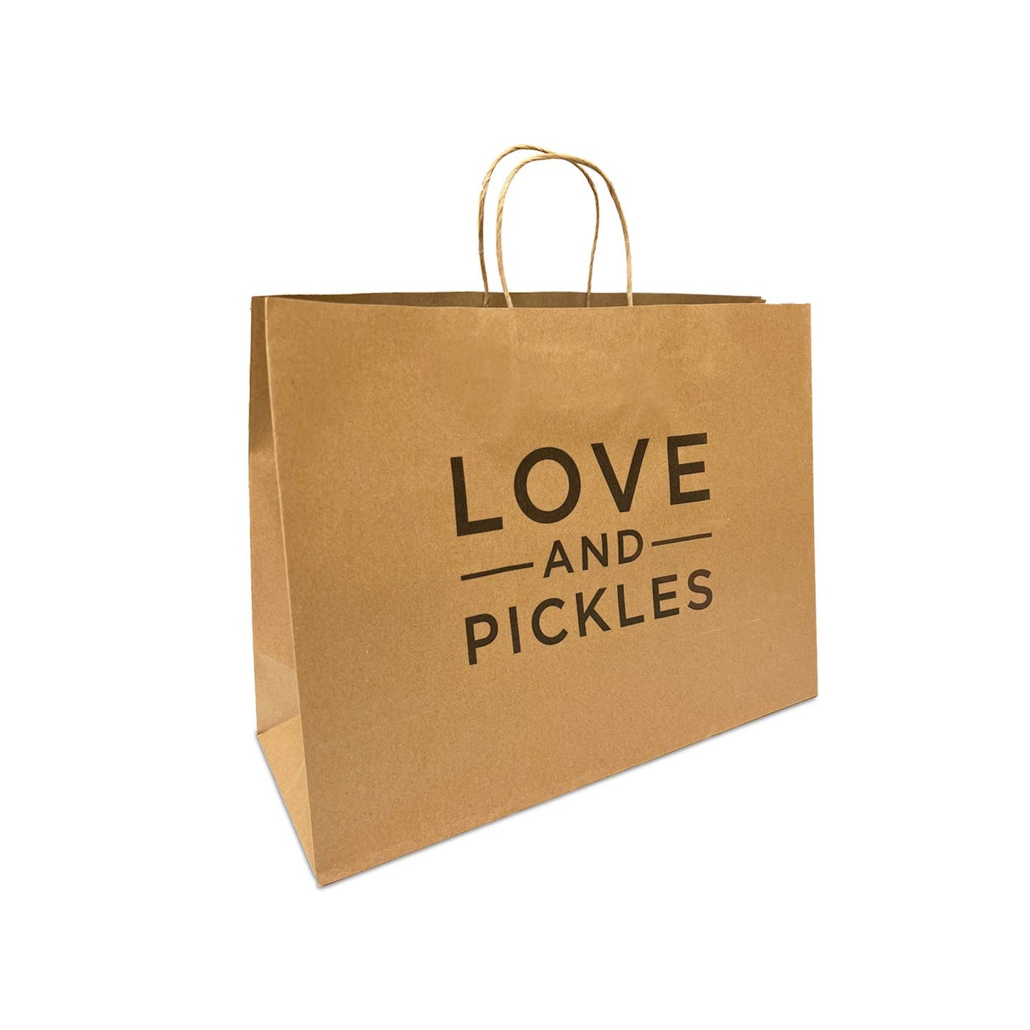 Custom Print Vogue 16x6x12 Kraft Paper Bag Twisted Handle: 250 bags - $0.82/pc / 1 side print (front)