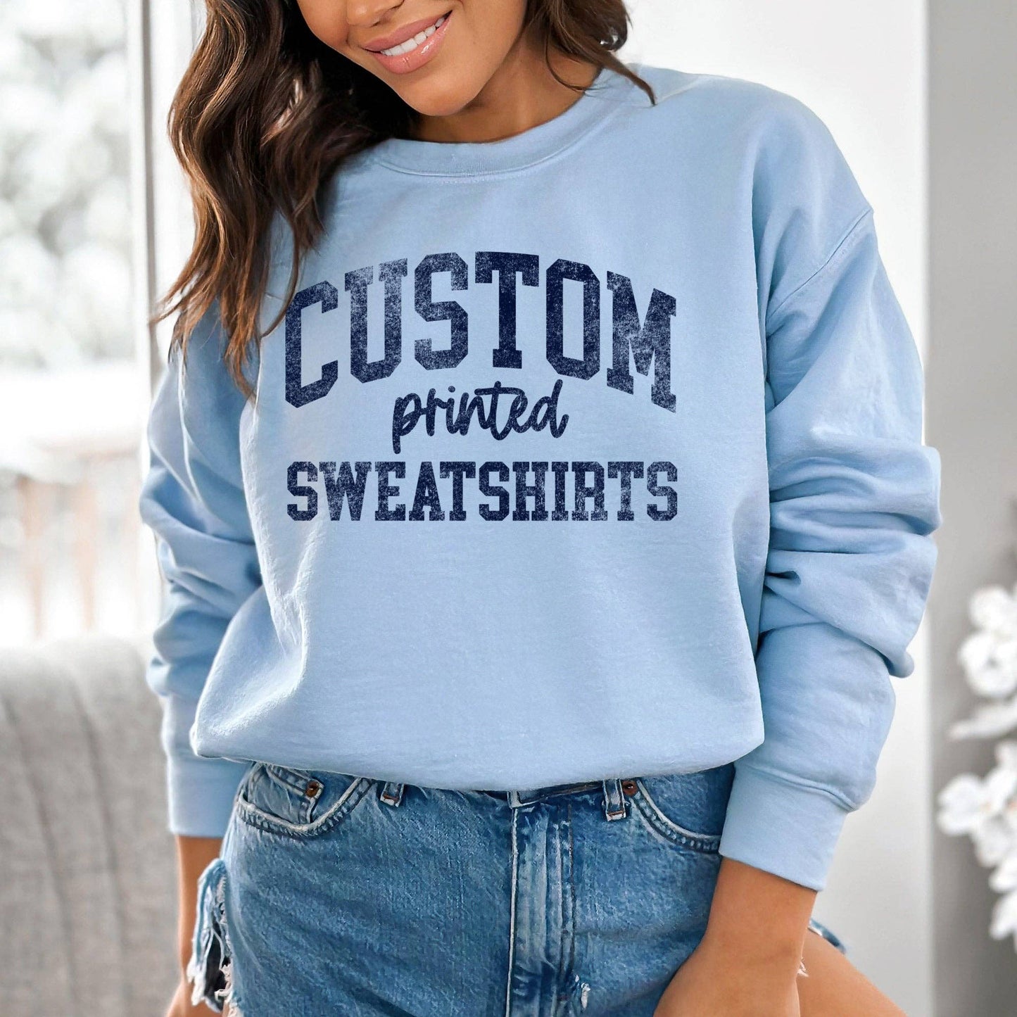 Custom Printed Sweatshirt With Your Logo Or Artwork: Dark Heather / 2XL