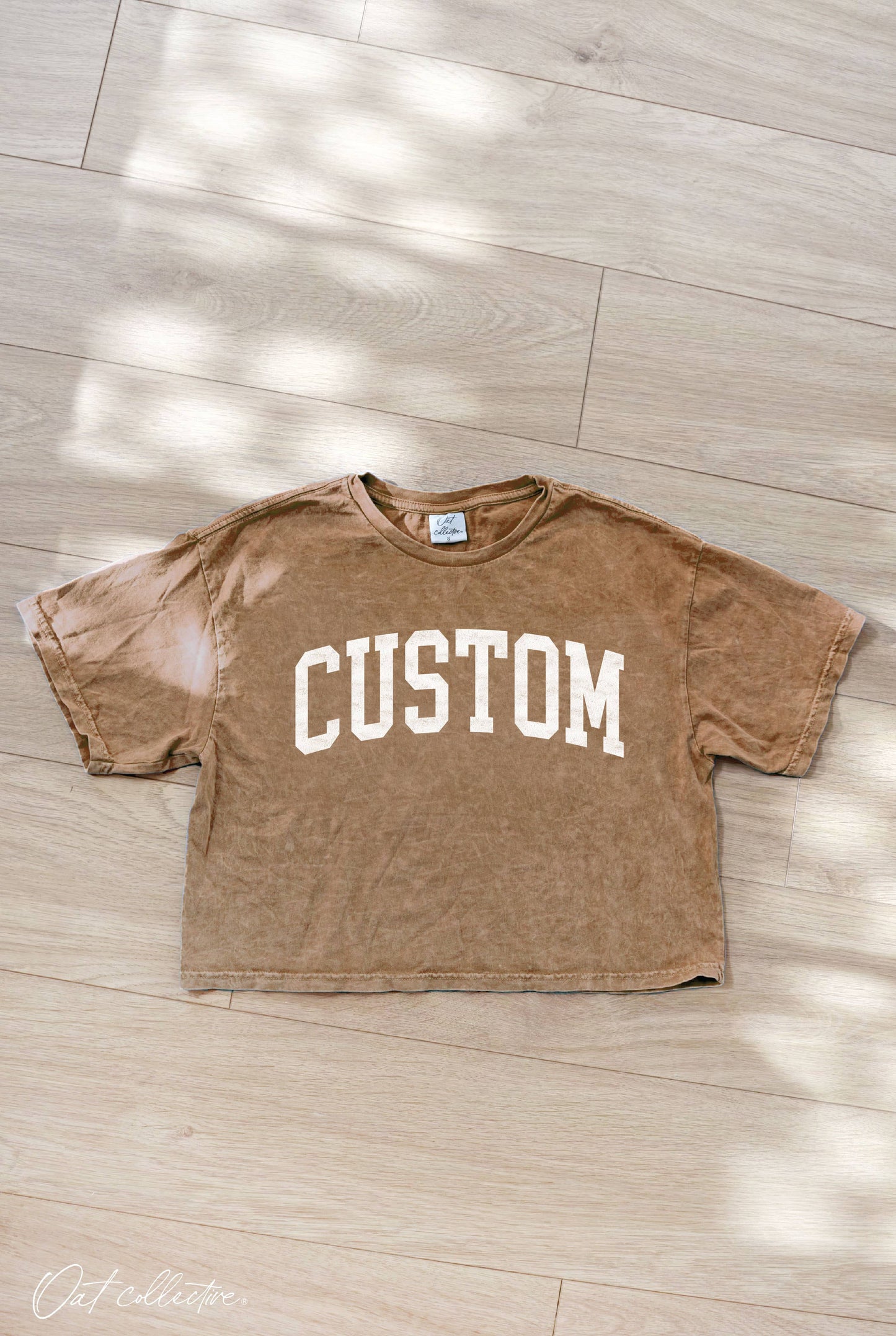 CUSTOM Cropped Mineral Washed Graphic Top: CARDINAL / M