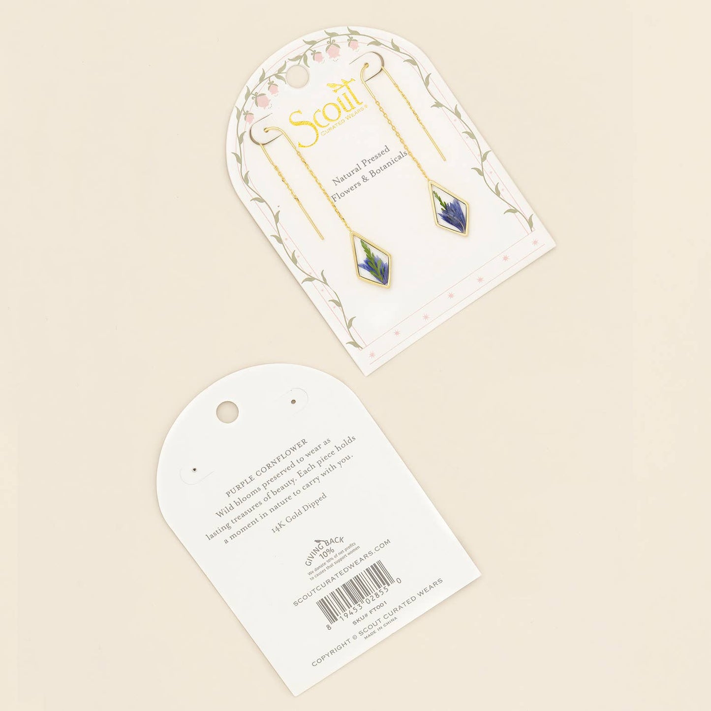 Pressed Flower Thread Earrings