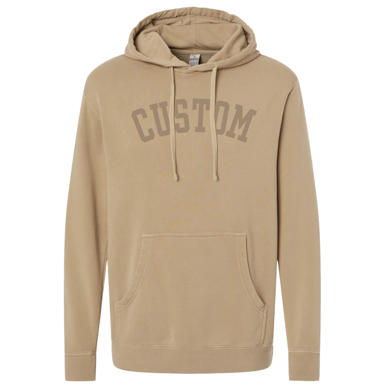 Custom Puff Print Tone on Tone Hoodie: Pigment Black / XL