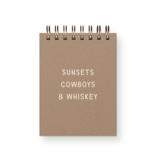 Sunsets Cowboys Whiskey Mini Notebook