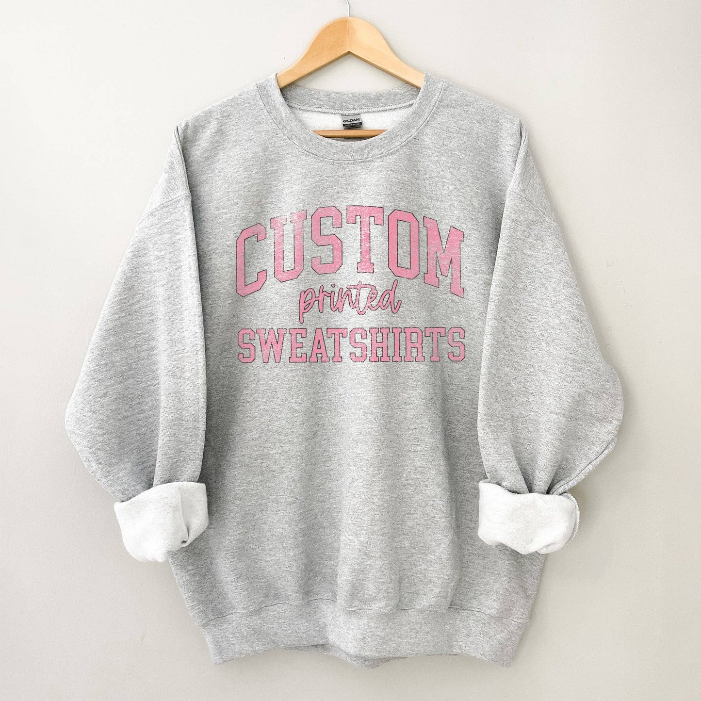 Custom Printed Sweatshirt With Your Logo Or Artwork: Dark Heather / L