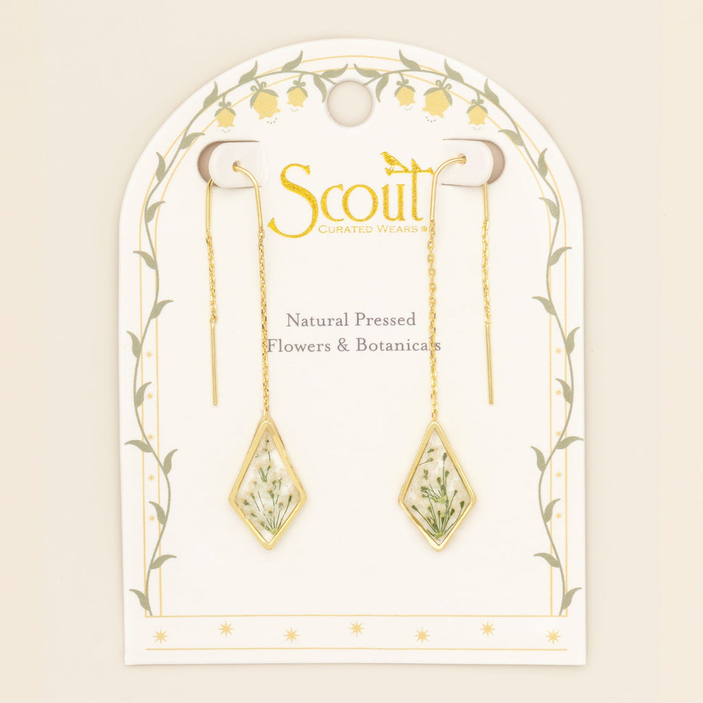 Pressed Flower Thread Earrings
