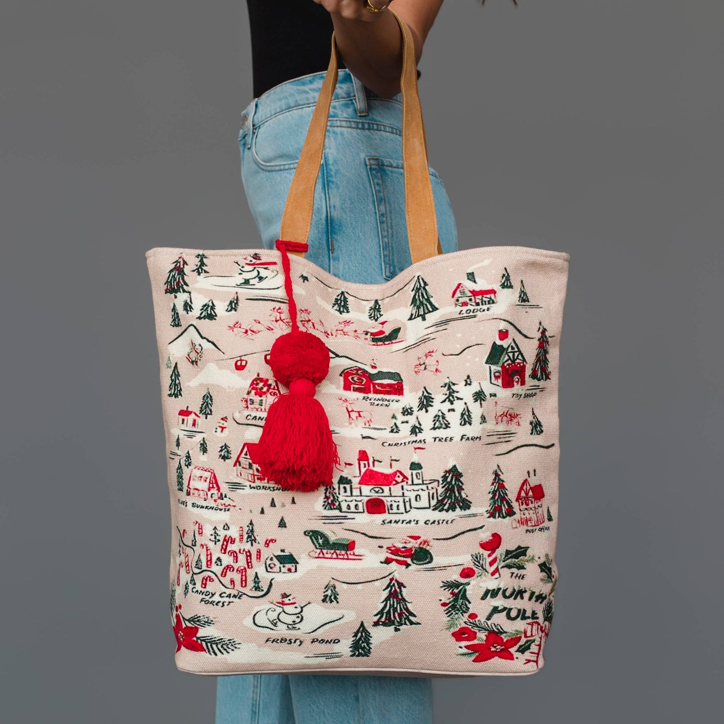 Christmas Village Scene Tote