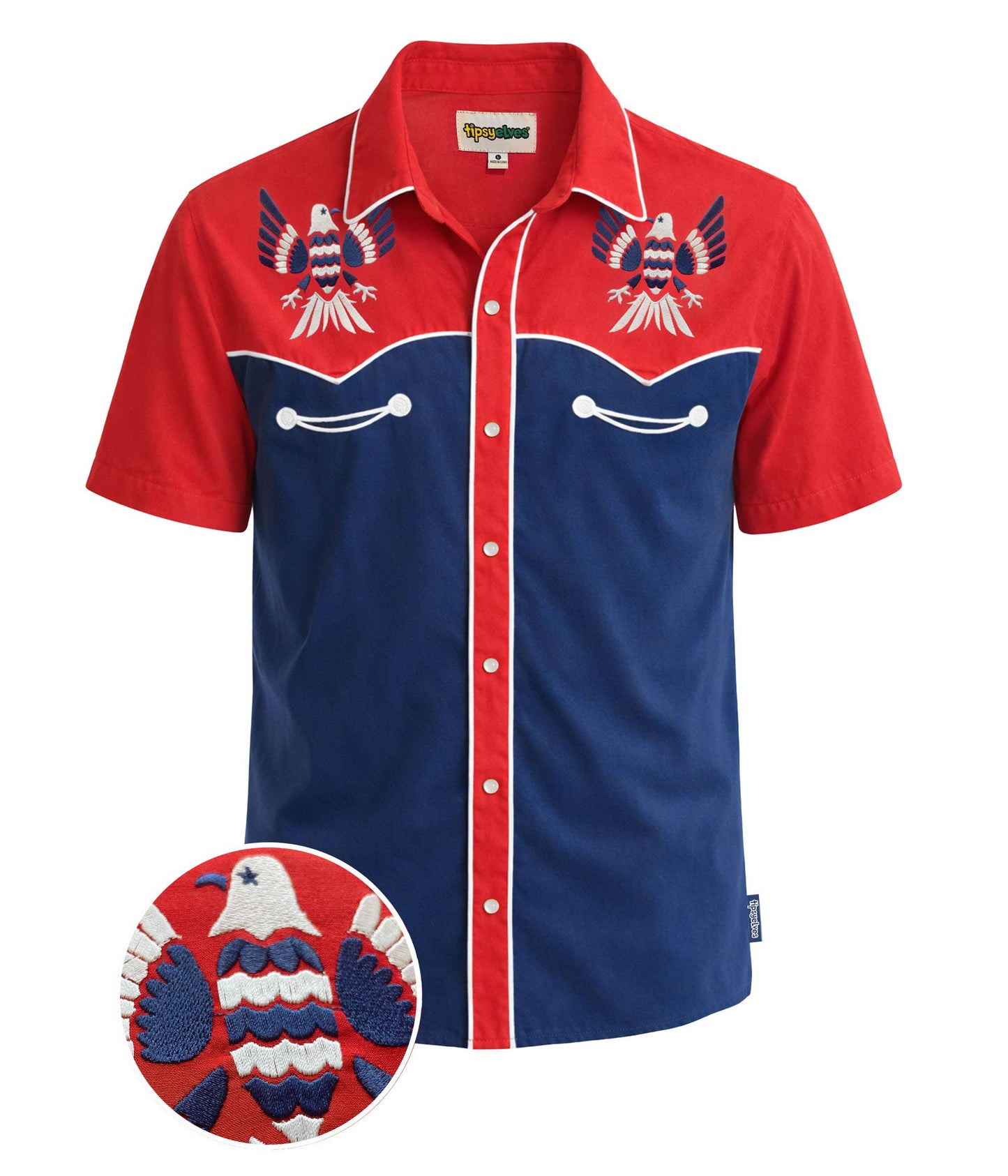 Tipsy Elves Men's Freedom Flies Americana Shirt