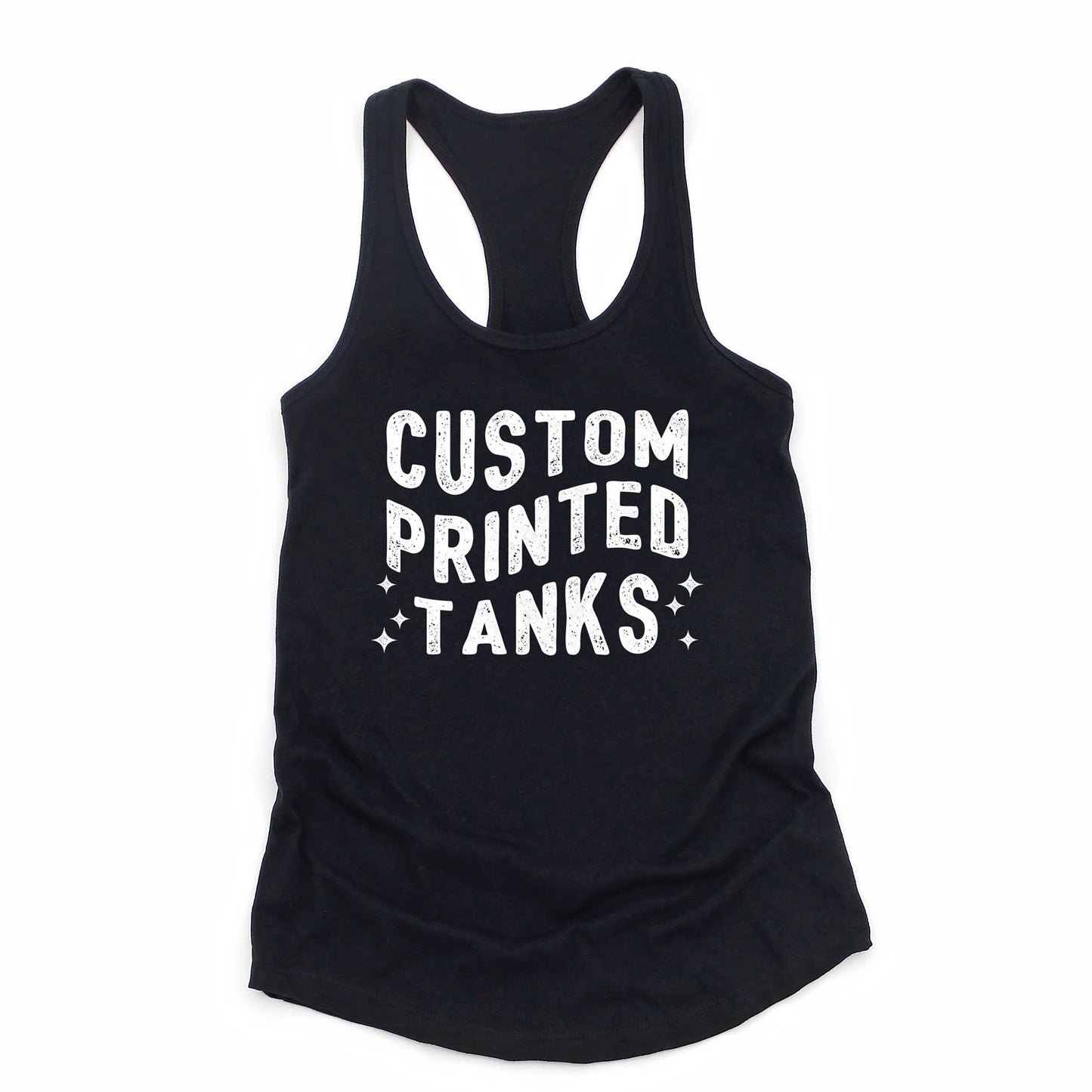 One Side Custom Printed Tank Tops With Your Logo Or Artwork: White / S