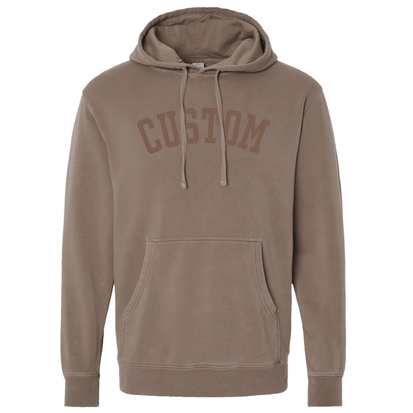 Custom Puff Print Tone on Tone Hoodie: Pigment Black / L