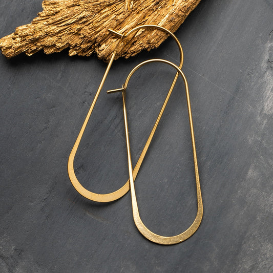 Cosmic Oval/Gold Earrings