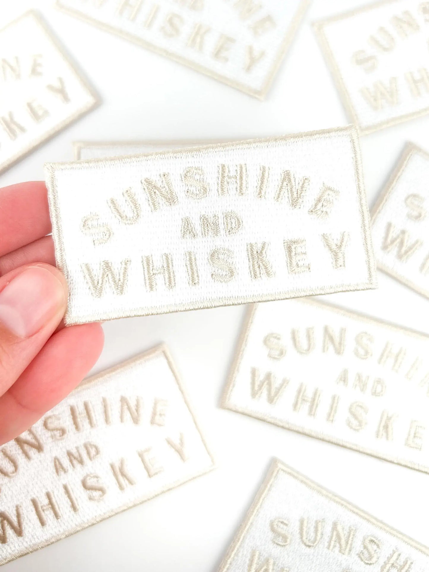 Sunshine and Whiskey Embroidered Iron On Patch Country Music