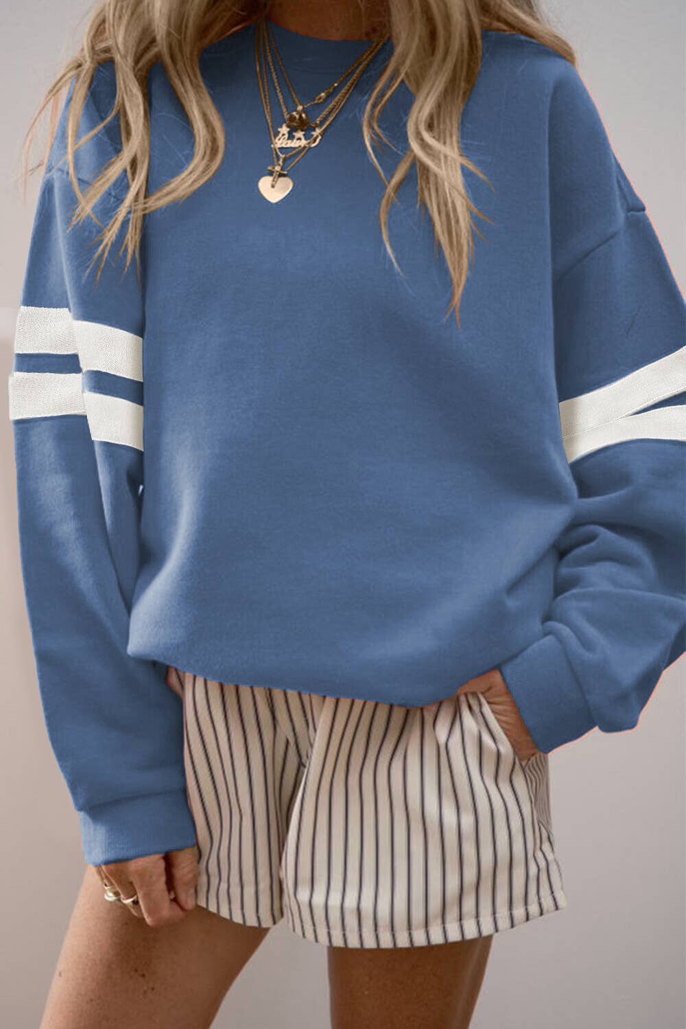 Leisure Contrast Striped Sweatshirt