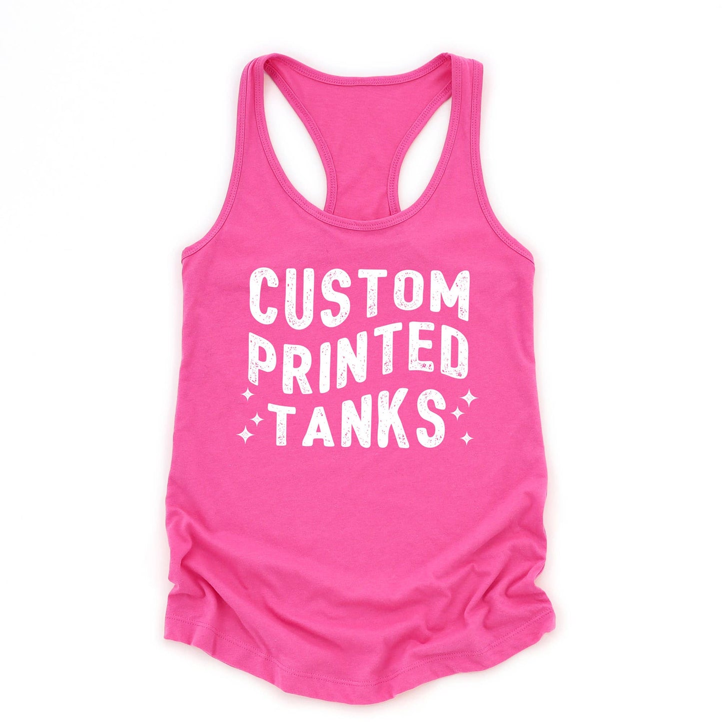 One Side Custom Printed Tank Tops With Your Logo Or Artwork: White / L
