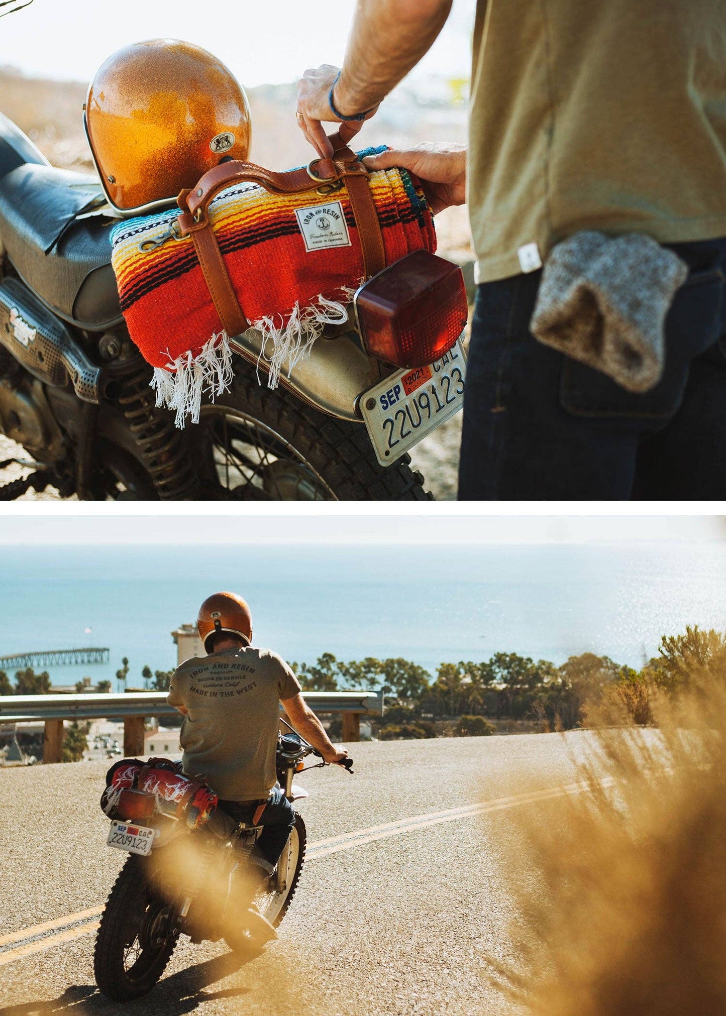 Leather Blanket Roll: Brown / OS