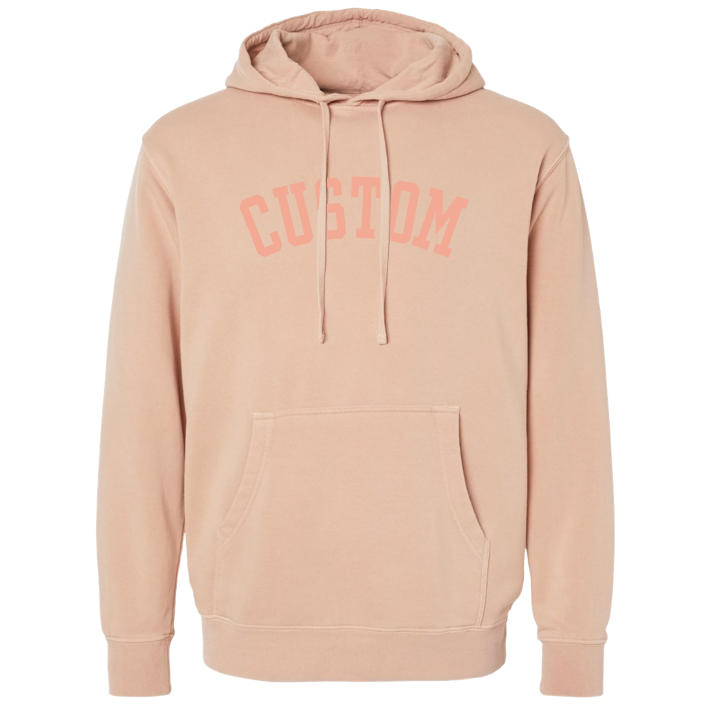 Custom Puff Print Tone on Tone Hoodie: Pigment Black / XL