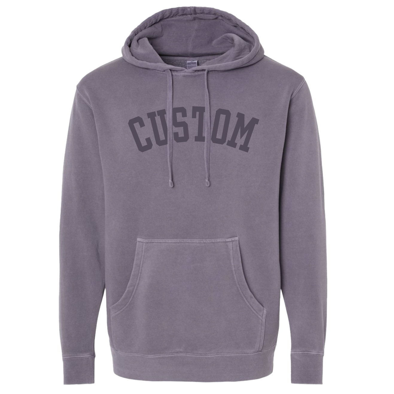 Custom Puff Print Tone on Tone Hoodie: Pigment Black / M