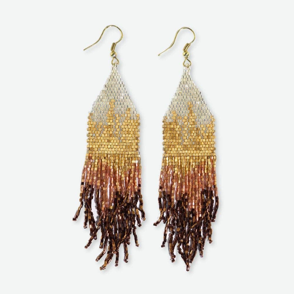 Claire Ombre Beaded Fringe Earrings